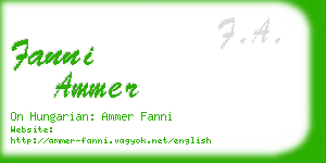 fanni ammer business card